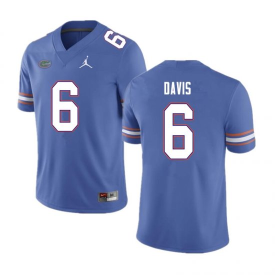 Men's Florida Gators #6 Shawn Davis NCAA Nike Blue Authentic Stitched College Football Jersey GSR8562SN